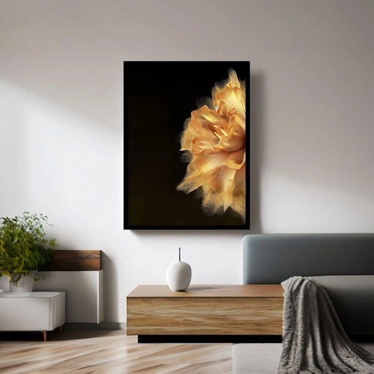 Yellow Gold Flower Canvas Wall Art: - Y Canvas