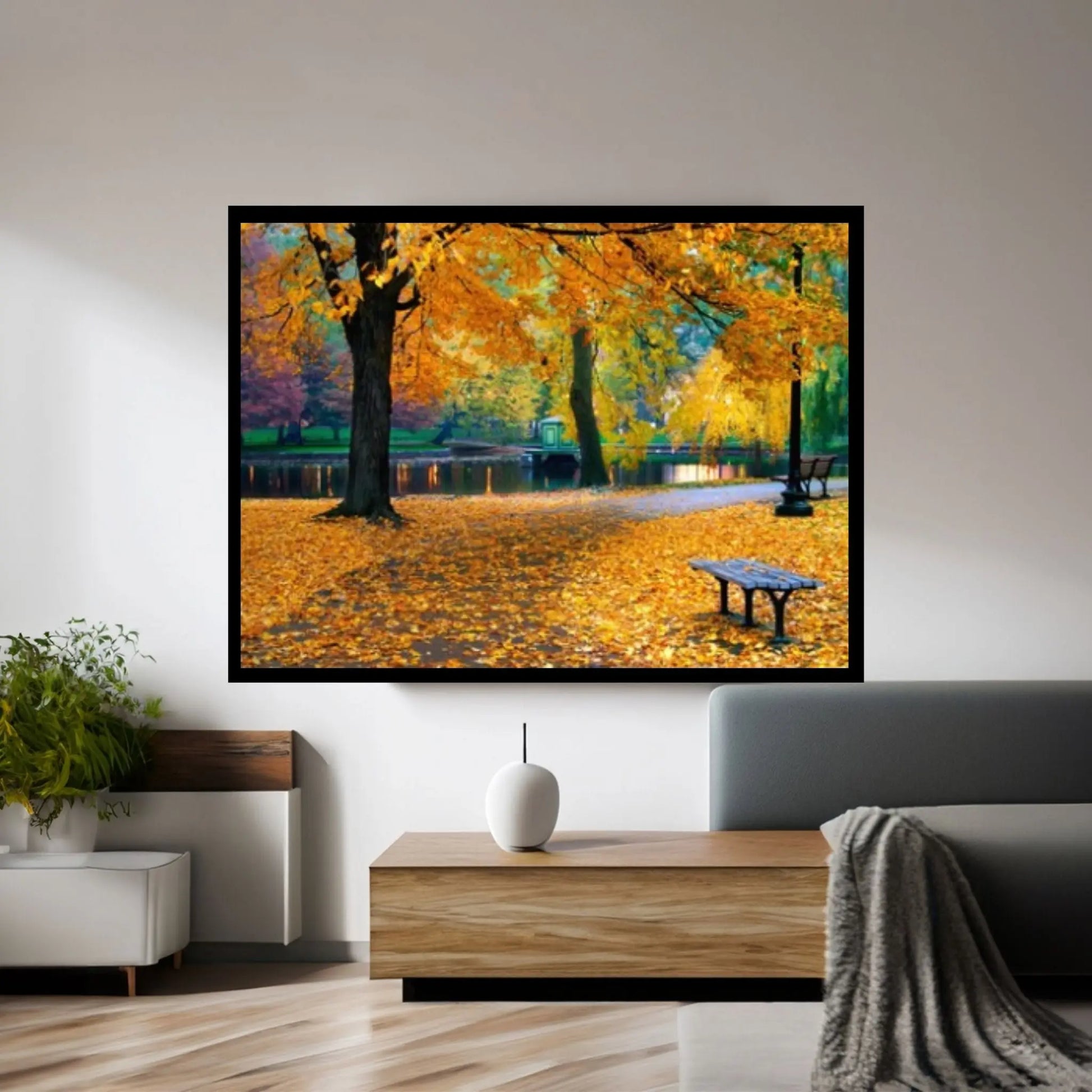 Autumn Landscape Canvas Wall Art Decor, Autumn Landscape Art Canvas, Autumn Printed, Forest Landscape Canvas Art - Y Canvas