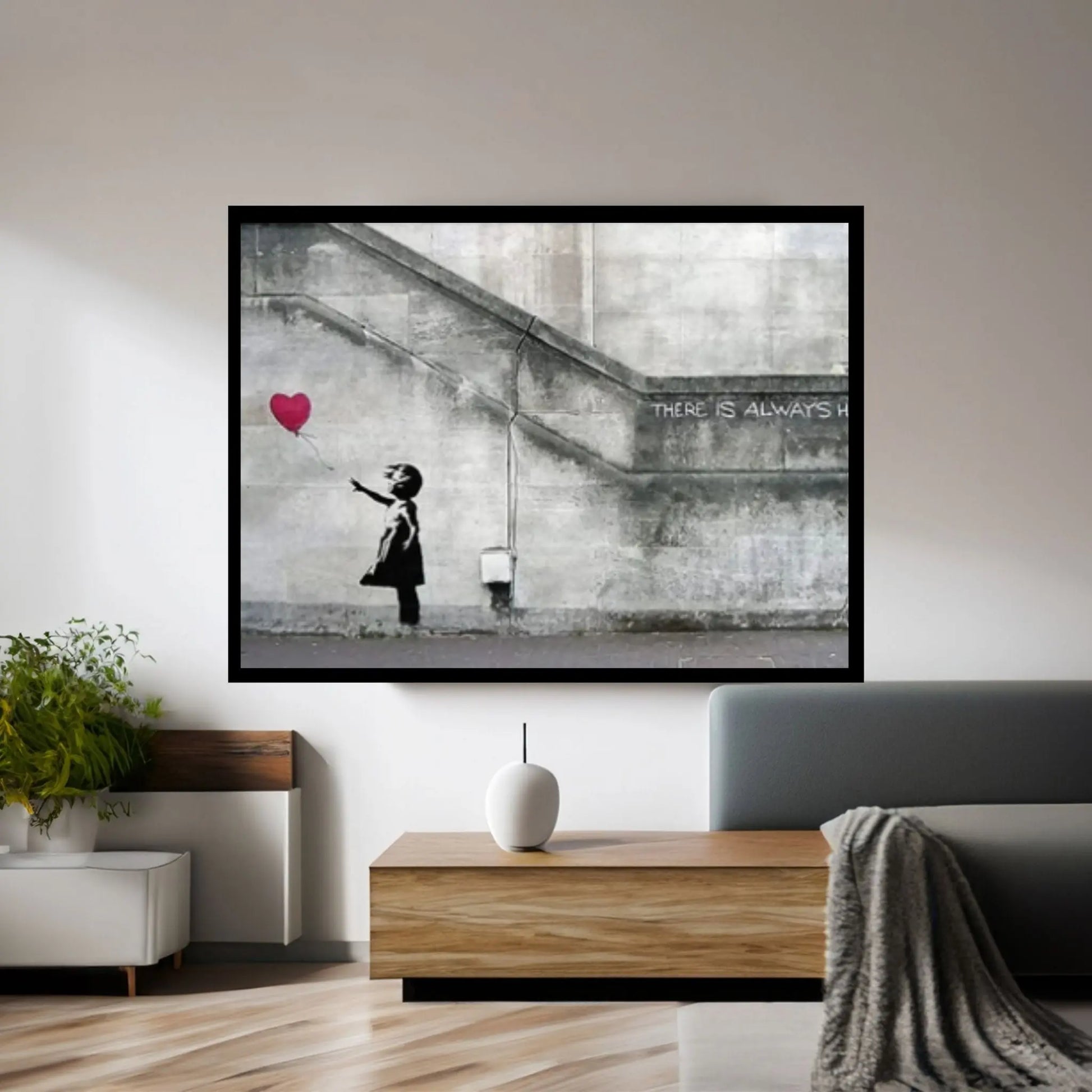 Banksy Canvas Wall Art Print Balloon Girl, Graffiti Wall Art, Street Art, Banksy Love Red Balloon - Y Canvas