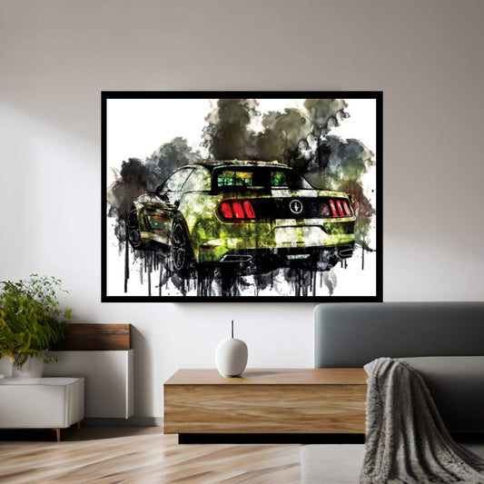 2017 Ford Mustang NotchBack Design Vehicle LXXX Canvas Wall Art - Y Canvas