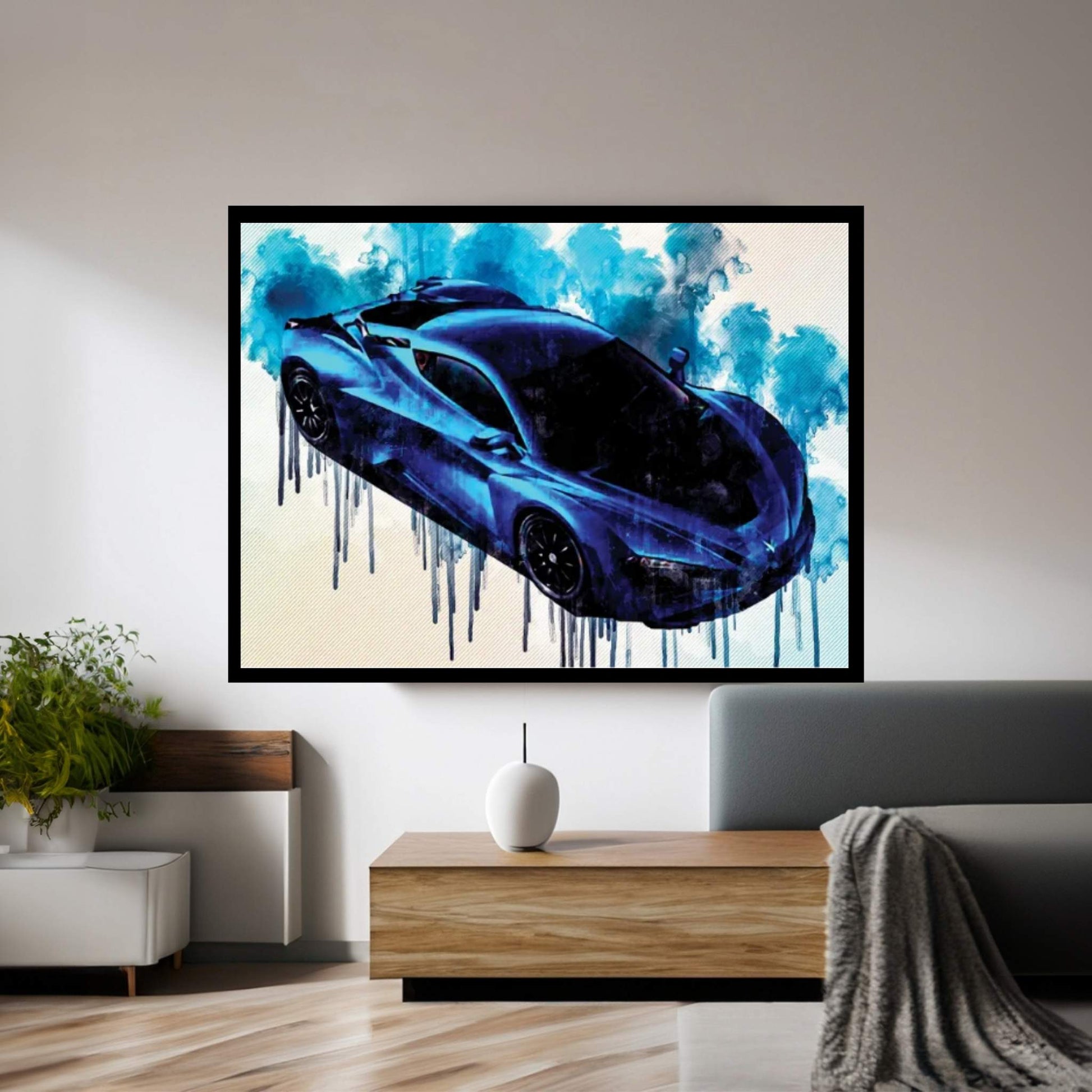 Arcfox-Gt Race Edition 2021 Hypercar Front View Blue Sports New Blue Supercar Canvas Wall Art - Y Canvas