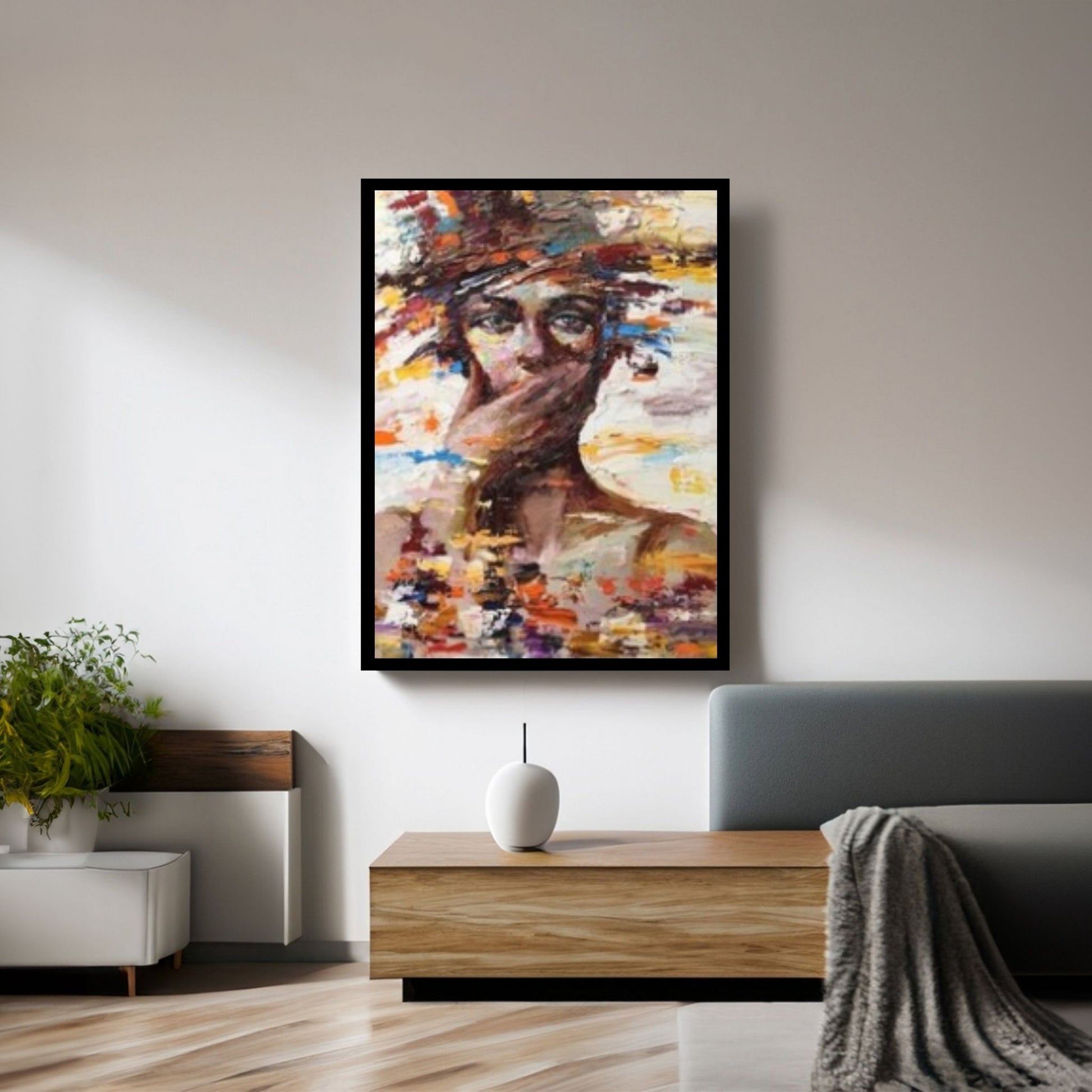 Black Woman Portrait, Afro Art, Colorful Wall Art,African Woman Makeup Wall Art - Y Canvas