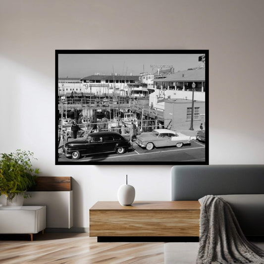 1950s-1960s Fisherman's Wharf San Francisco Ca USA Canvas Wall Art - Y Canvas