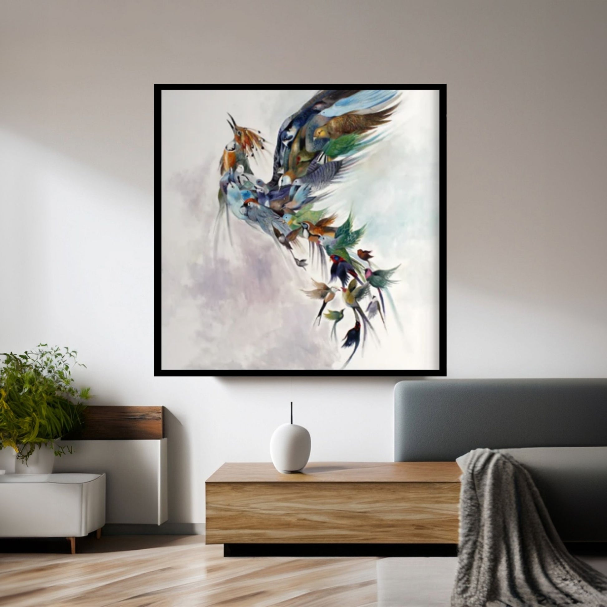 Phoenix Wall Art, Huge Canvas Wall Decor,Phoenix Rebirth Canvas - Y Canvas