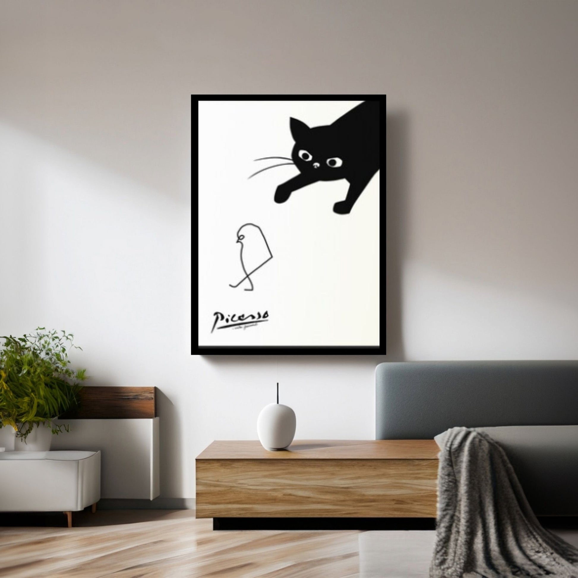 Picasso Cat Canvas Wall Art Print,Gallery Print, Picasso Poster, Art poster, Exhibition Poster, Picasso Exhibition Canvas Print - Y Canvas