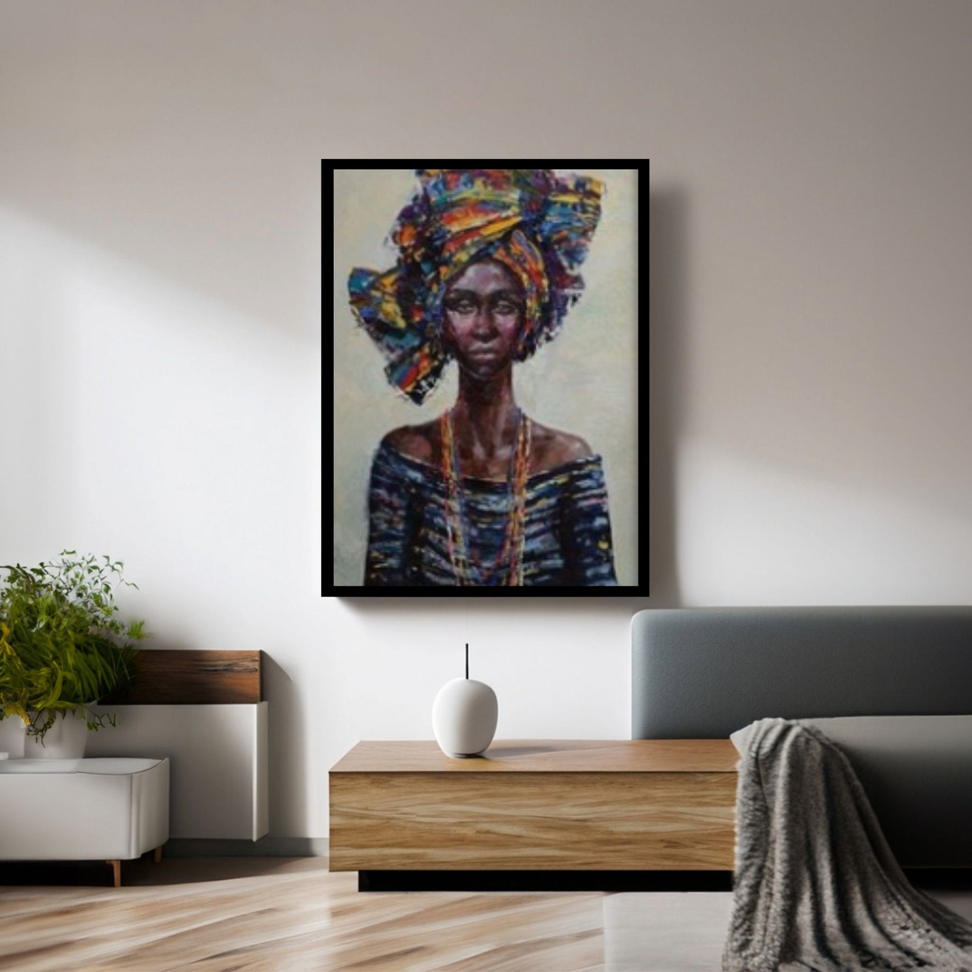 Black Woman Portrait, Afro Art, Colorful Wall Art,African Woman Makeup Wall Art - Y Canvas