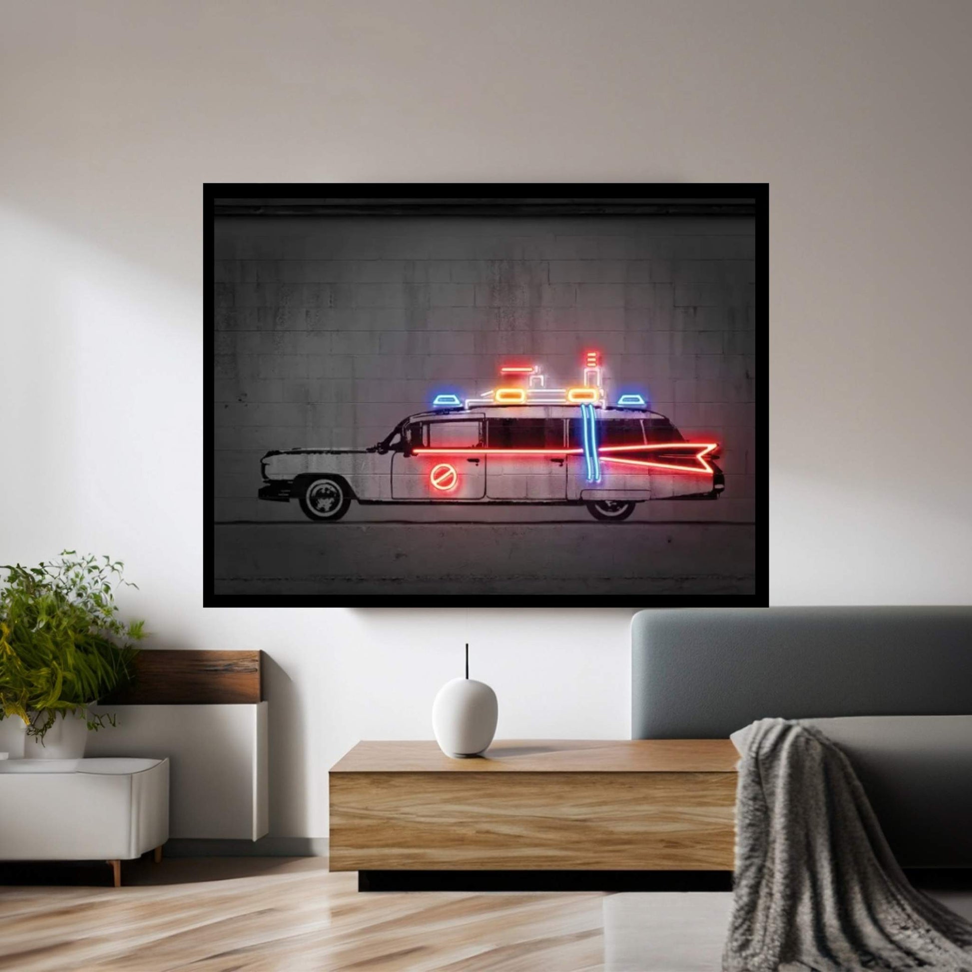 Ghost Car Canvas Wall Art - Y Canvas