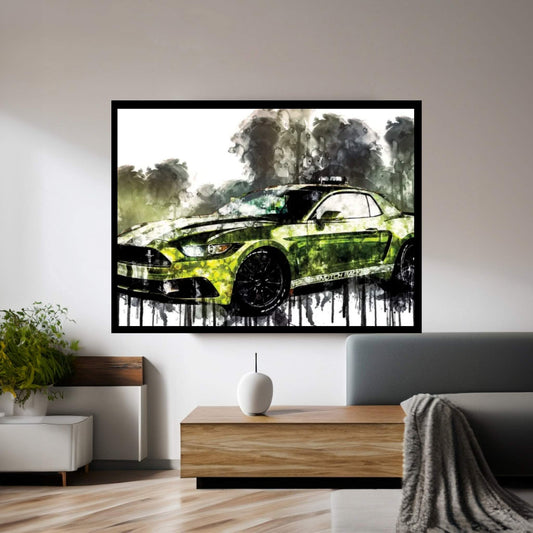 2017 Ford Mustang NotchBack Canvas Wall Art - Y Canvas