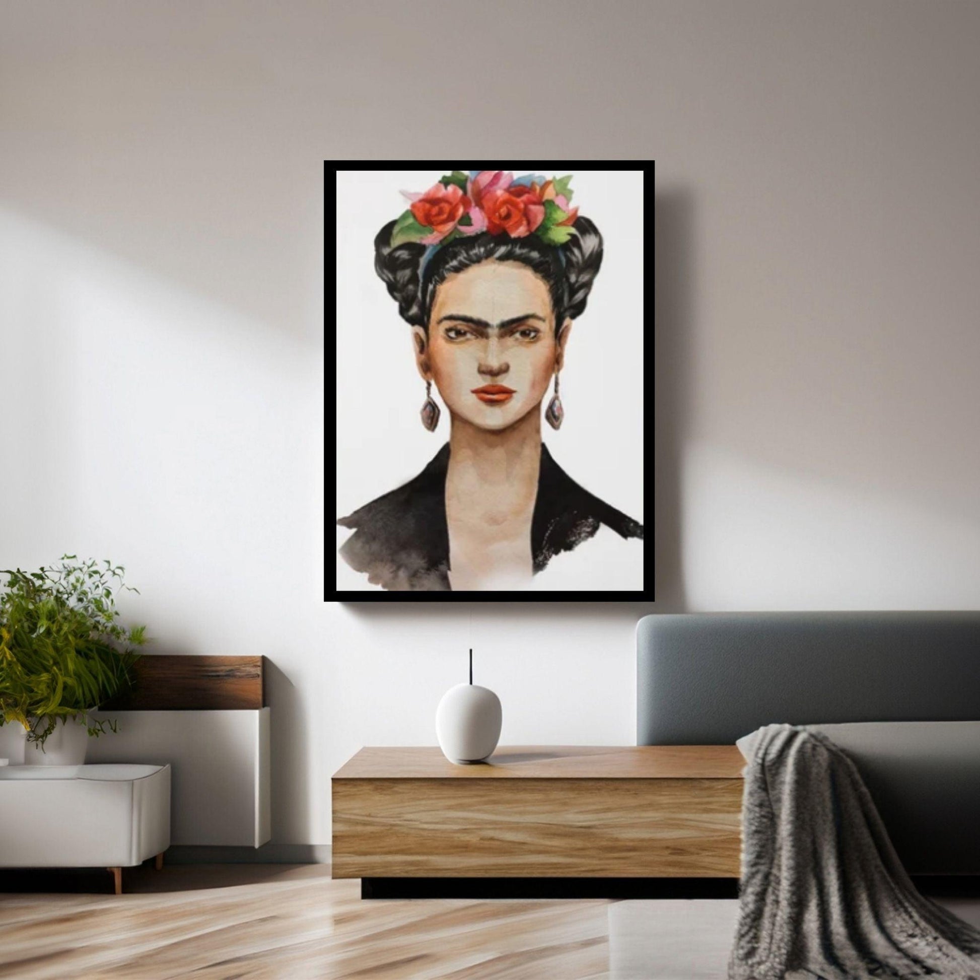 Frida Kahlo Art Canvas, Frida Kahlo Wall Art Decoration, Mexican Floral Feminist Art Canvas - Y Canvas