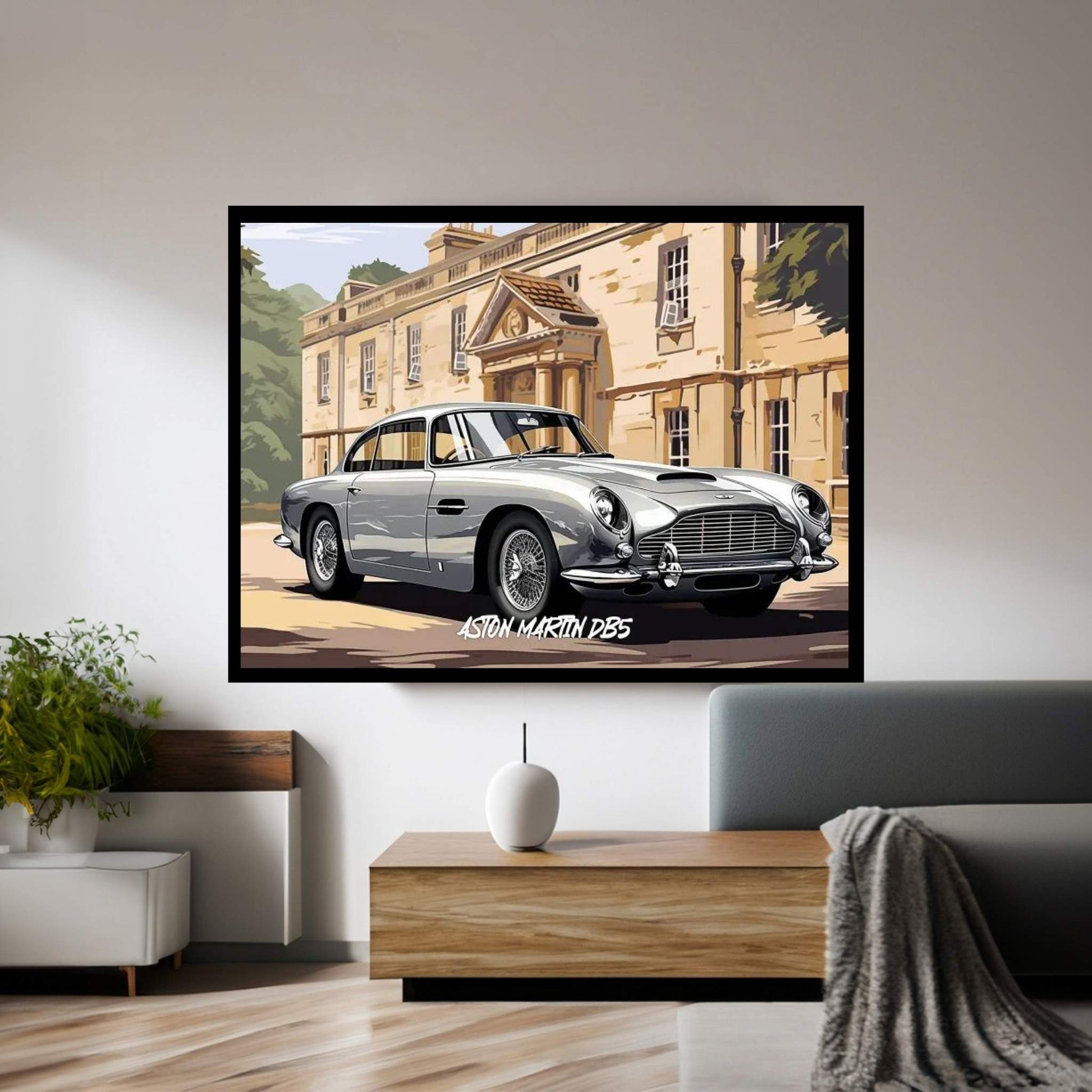 Aston Martin DB5 Comic Canvas Wall Art - Y Canvas