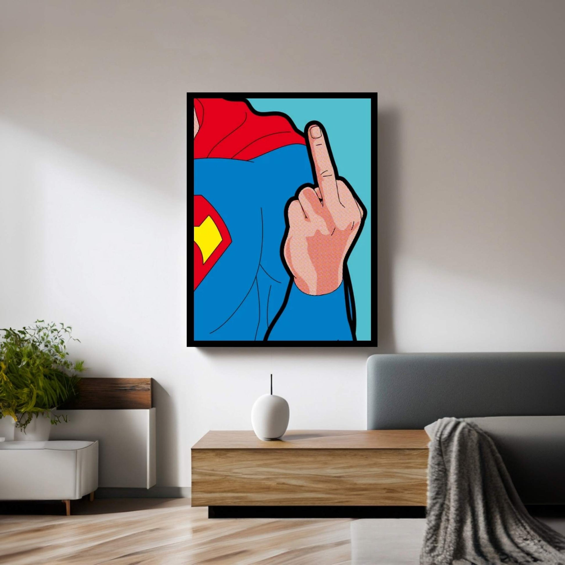 Super-Finger Canvas Wall Art - Y Canvas