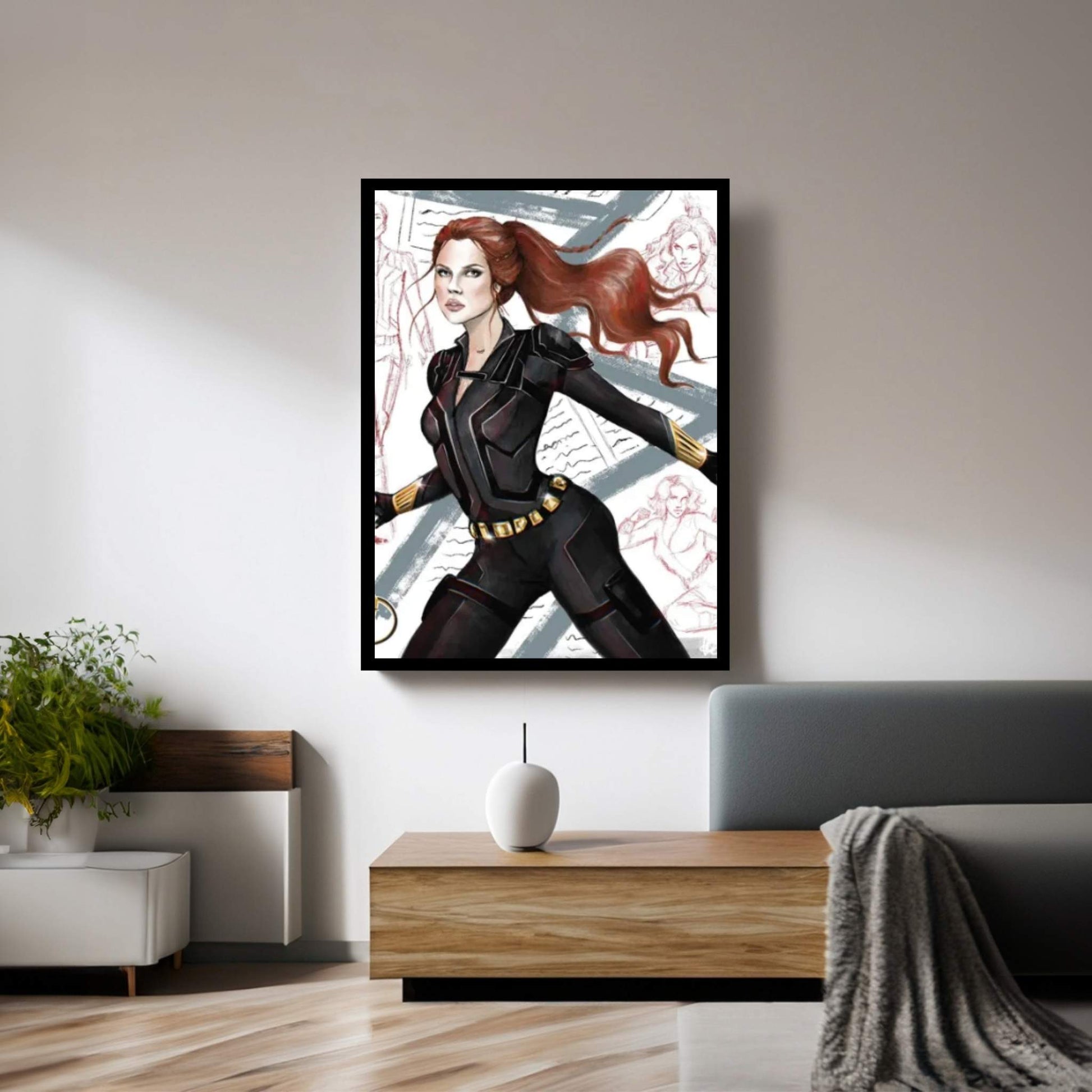 Black Widow Canvas Wall Art - Y Canvas