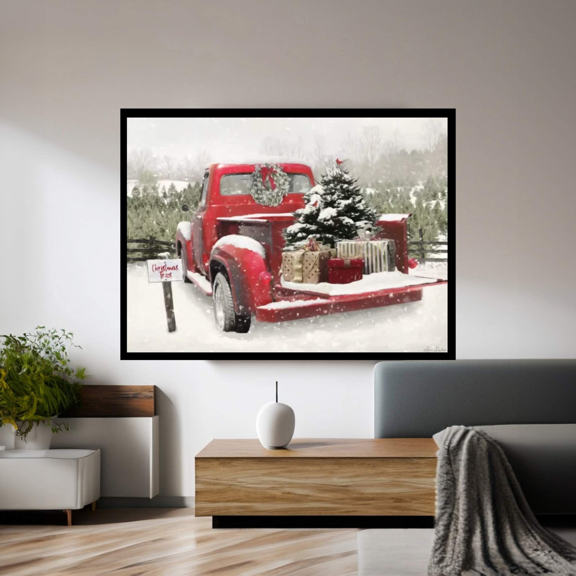 Truck Full Of Presents Canvas Wall Art - Y Canvas