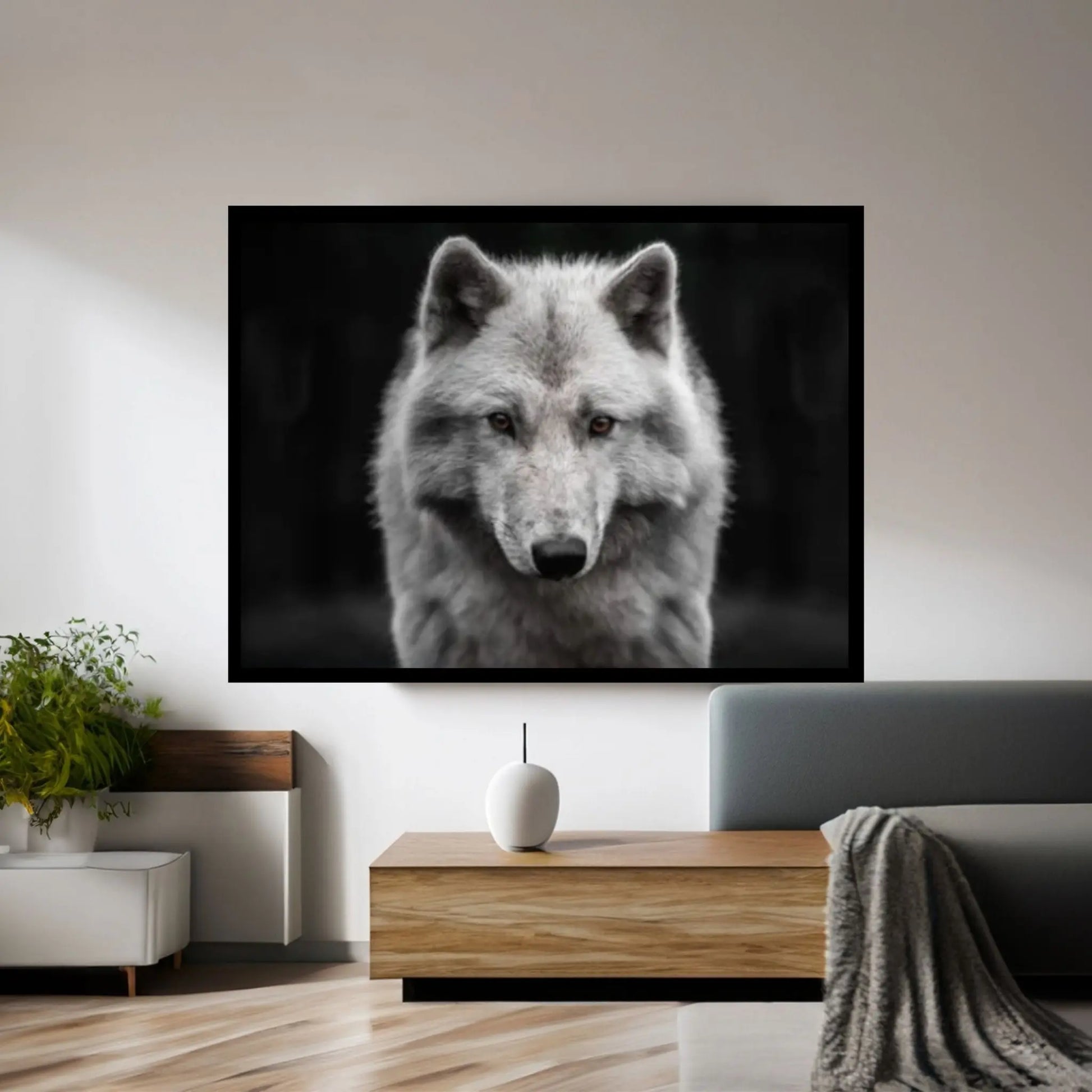 Grey Wolf Canvas Art Wolf Wall Art Grey Wolf Canvas Animal Wall Decor - Y Canvas