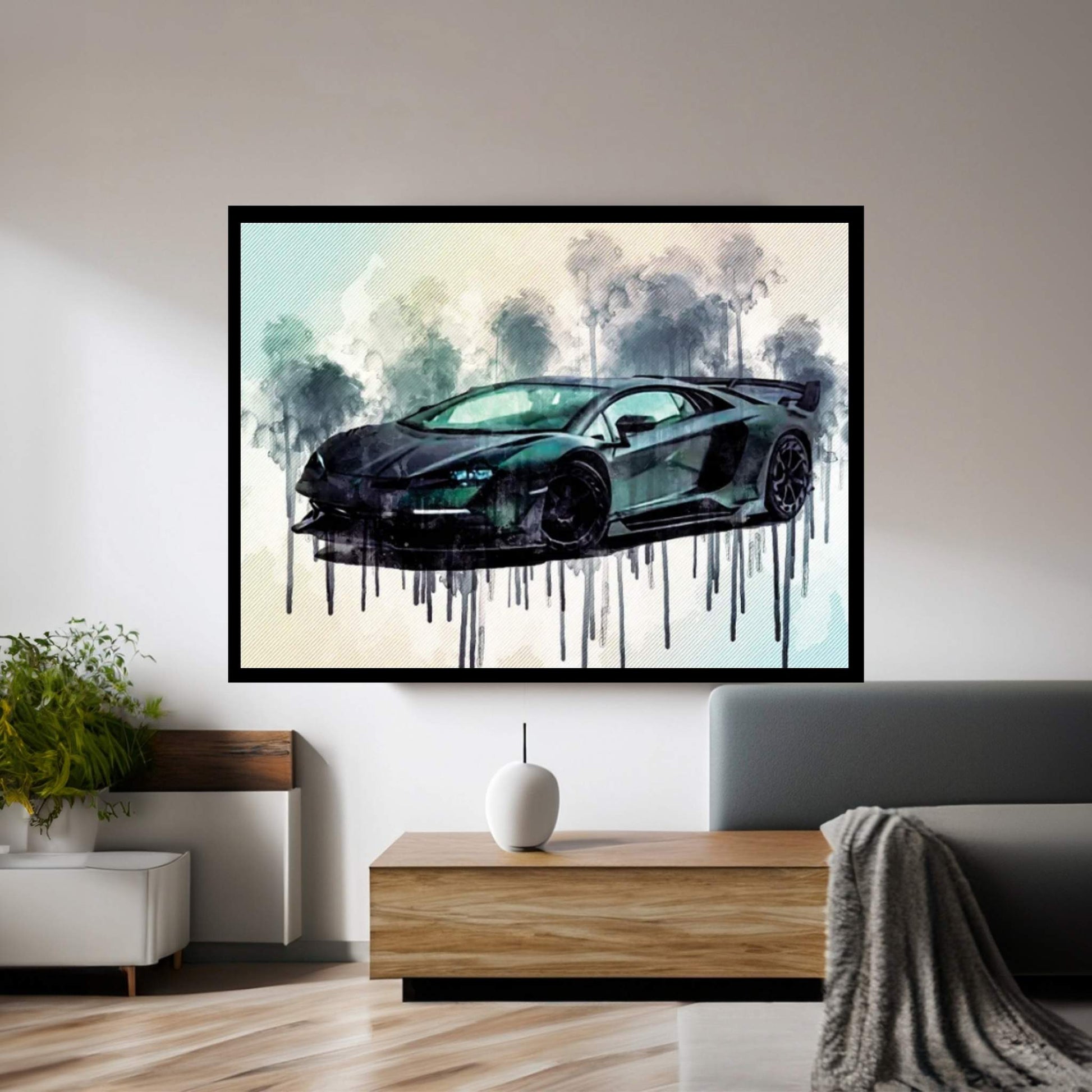 Mansory Cabrera Lamborghini Svj 2020 Hypercar Front View Exterior Tuning Aventador New Green Matte Italian Supercars Canvas Wall Art - Y Canvas