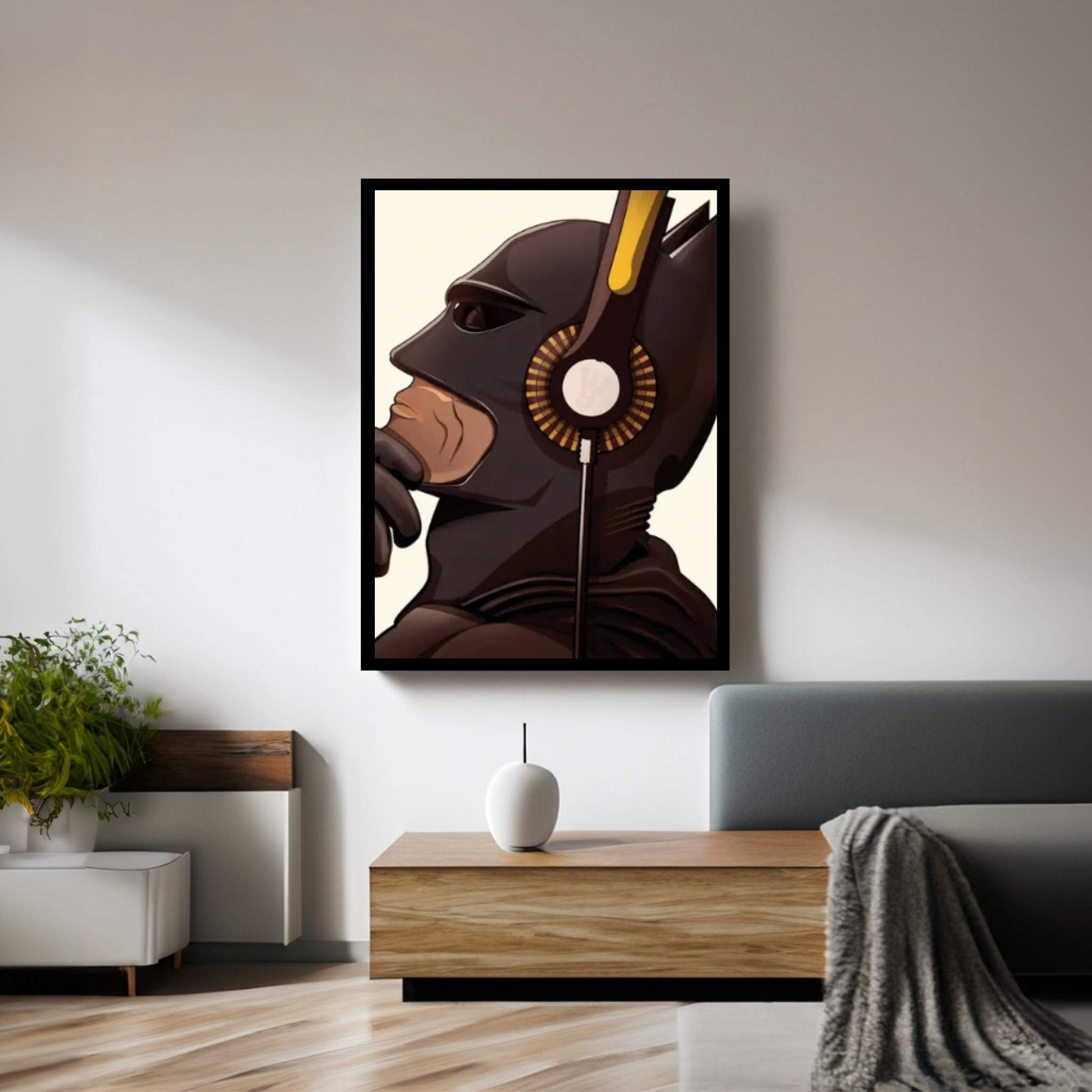 Bat Headphones Canvas Wall Art - Y Canvas