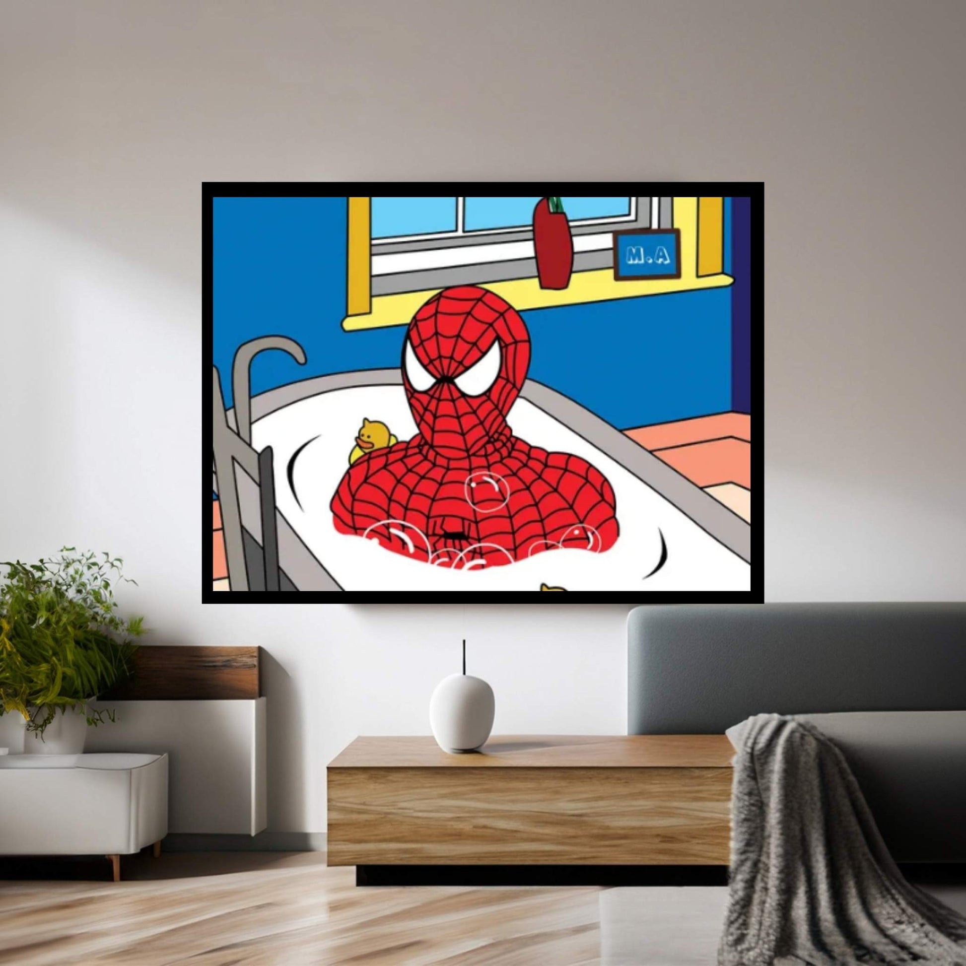 Spidey Bath Time Canvas Wall Art - Y Canvas