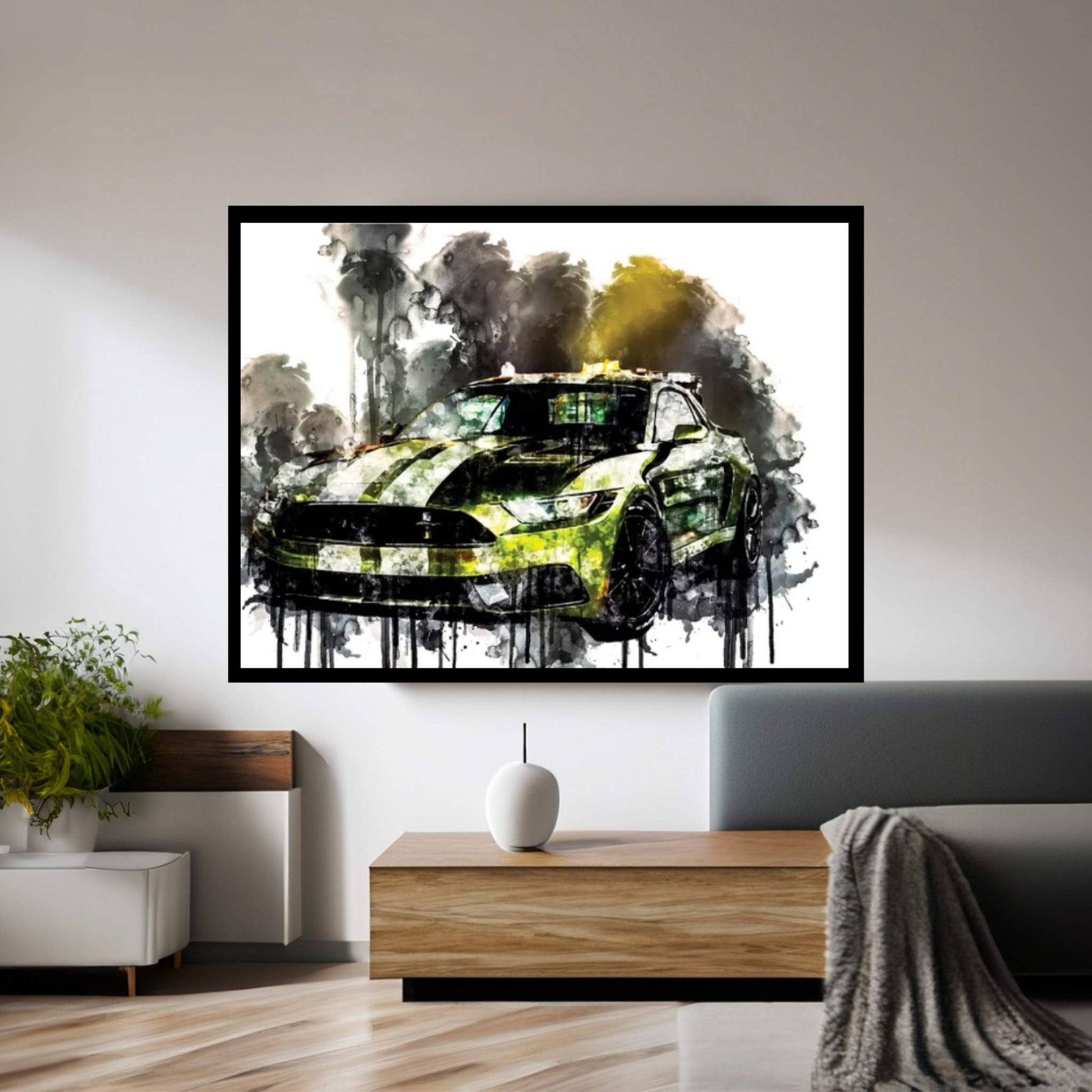 Car 2017 Ford Mustang NotchBack Design Canvas Wall Art - Y Canvas