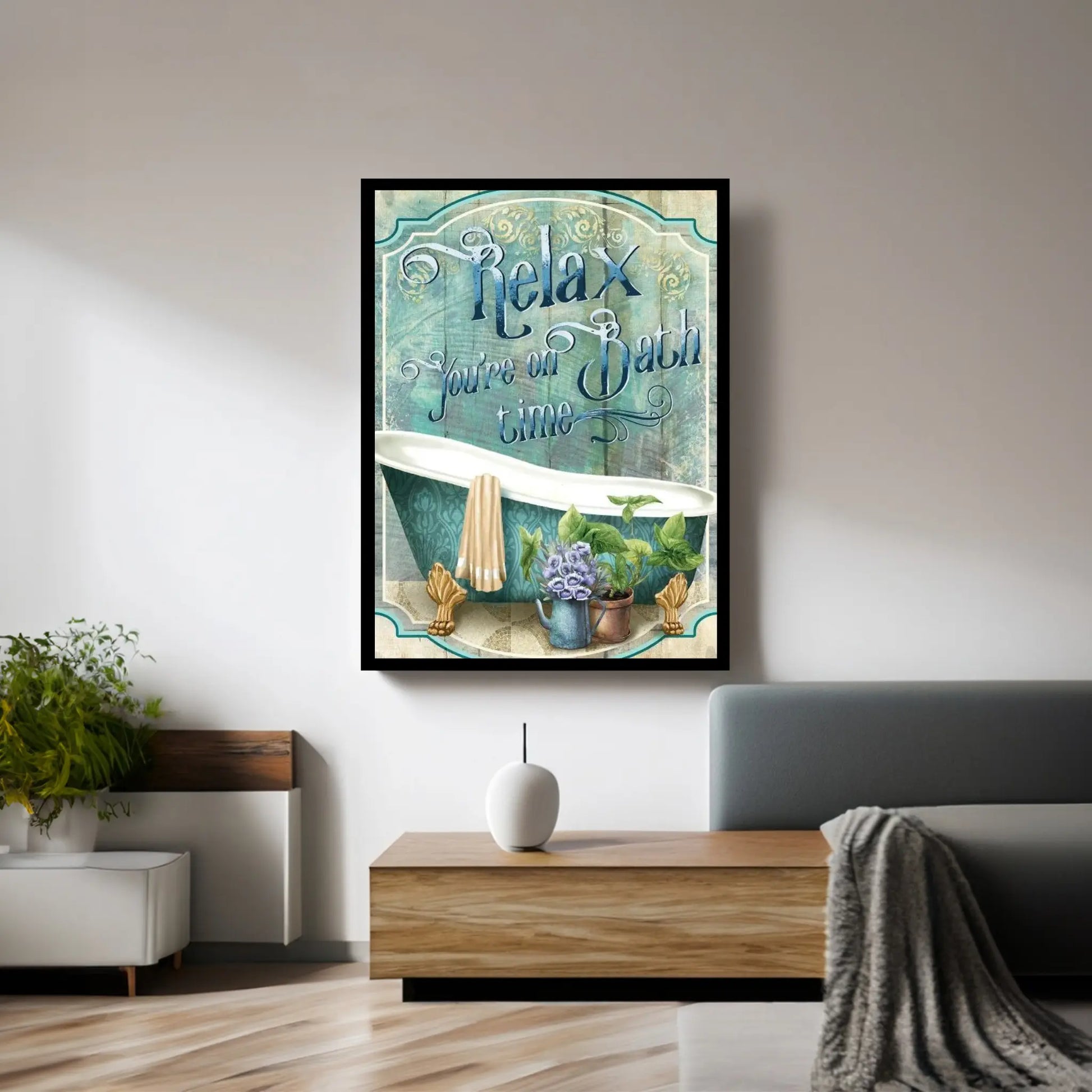 You're On Bath Time Canvas Wall Art - Y Canvas