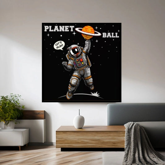 Basketball Astronaut Canvas Wall Art, Basketball Wall Art,Basketball Coach Gift, Sports Gift for Dad, Basketball Player Gift - Y Canvas