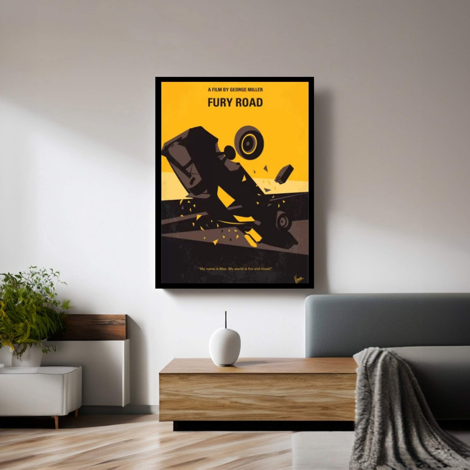 Mad Max: Fury Road Minimal Movie Poster Canvas Wall Art - Y Canvas