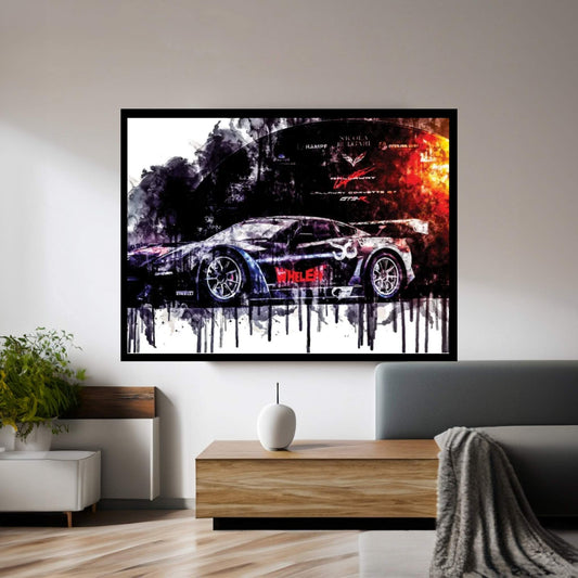 2017 Callaway Corvette C7 GT3 R Vehicle LI Canvas Wall Art - Y Canvas