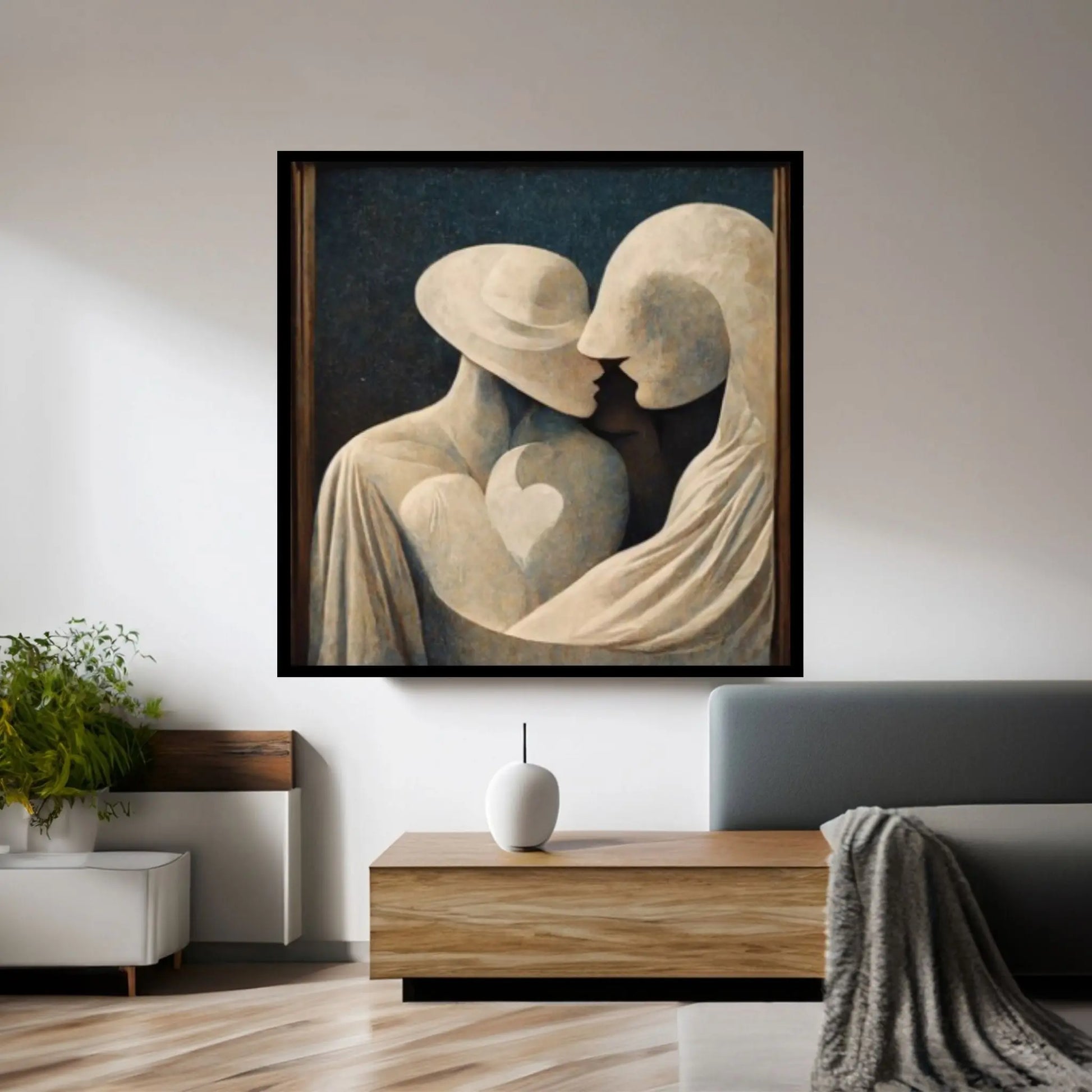 Rene Magritte Canvas Wall Art Poster, The Lovers Canvas, Rene Magritte the lovers Canvas - Y Canvas