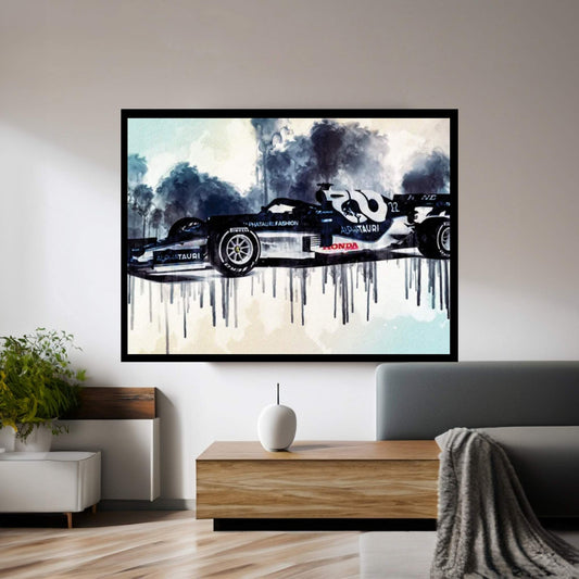 2021 Alphatauri AT02 Formula 1 Car Canvas Wall Art - Y Canvas