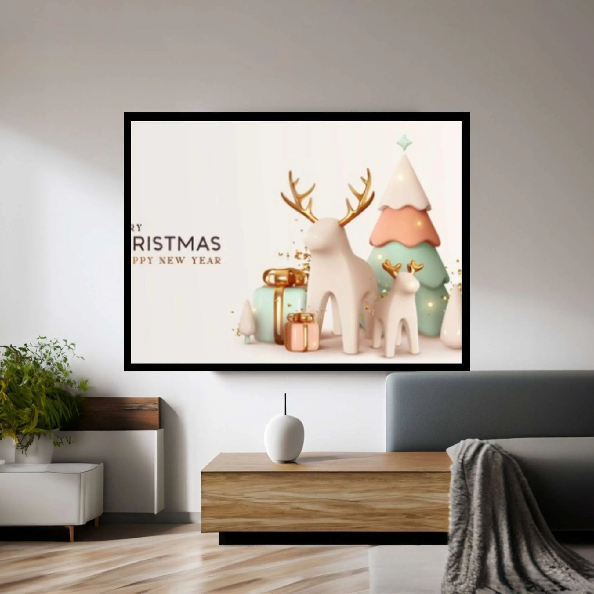 Merry Christmas Canvas Wall Art Design Poster Canvas Wall Art - Y Canvas