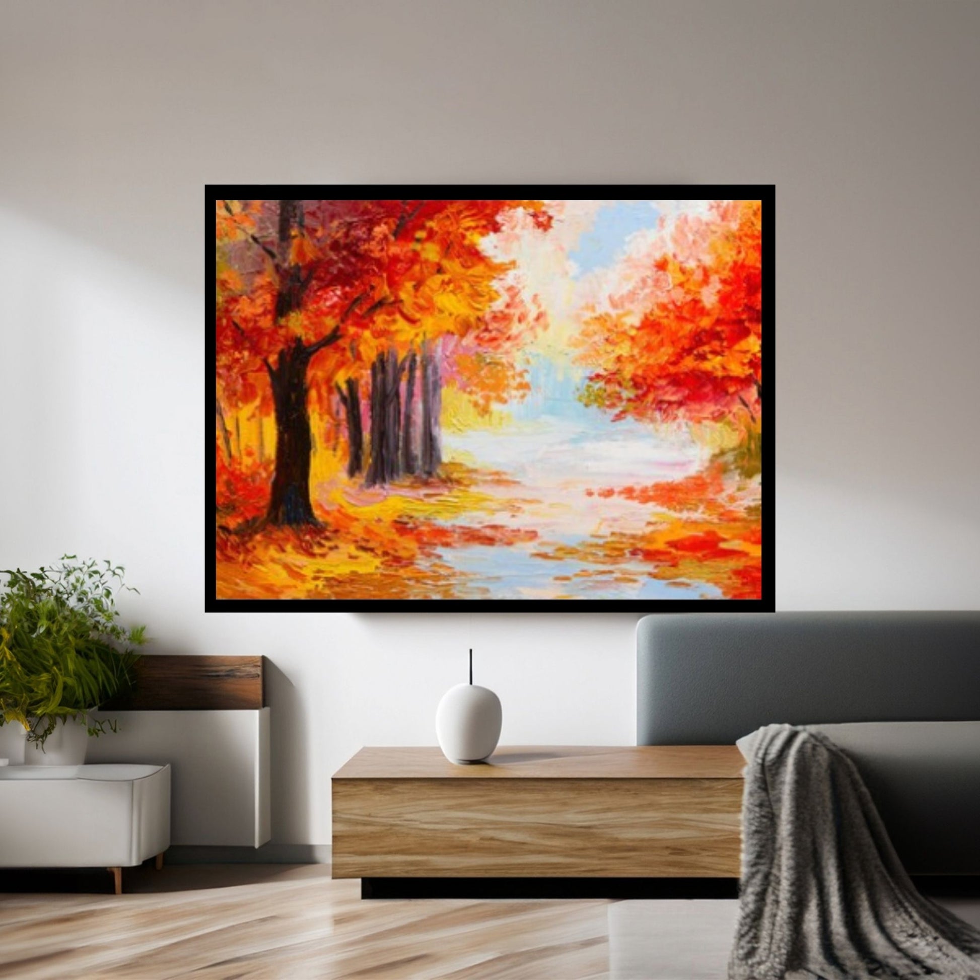 Autumn Landscape Canvas Wall Art Decor, Autumn Landscape Art Canvas, Autumn Printed - Y Canvas