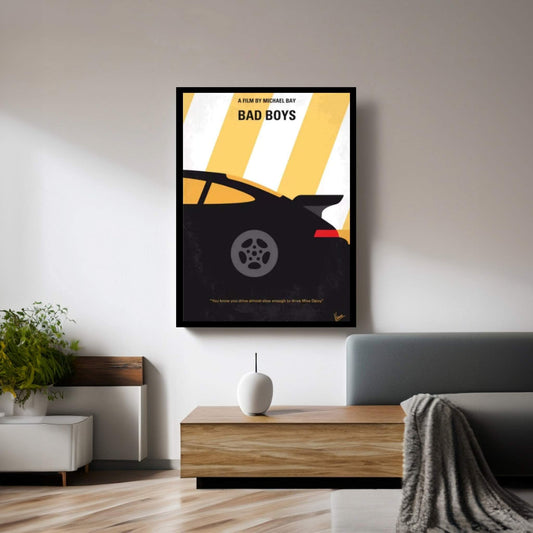 Bad Boys Minimal Movie Poster Canvas Wall Art - Y Canvas