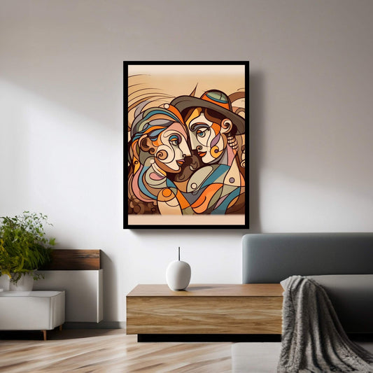 Love Couple Picasso Style Canvas Wall Art - Y Canvas