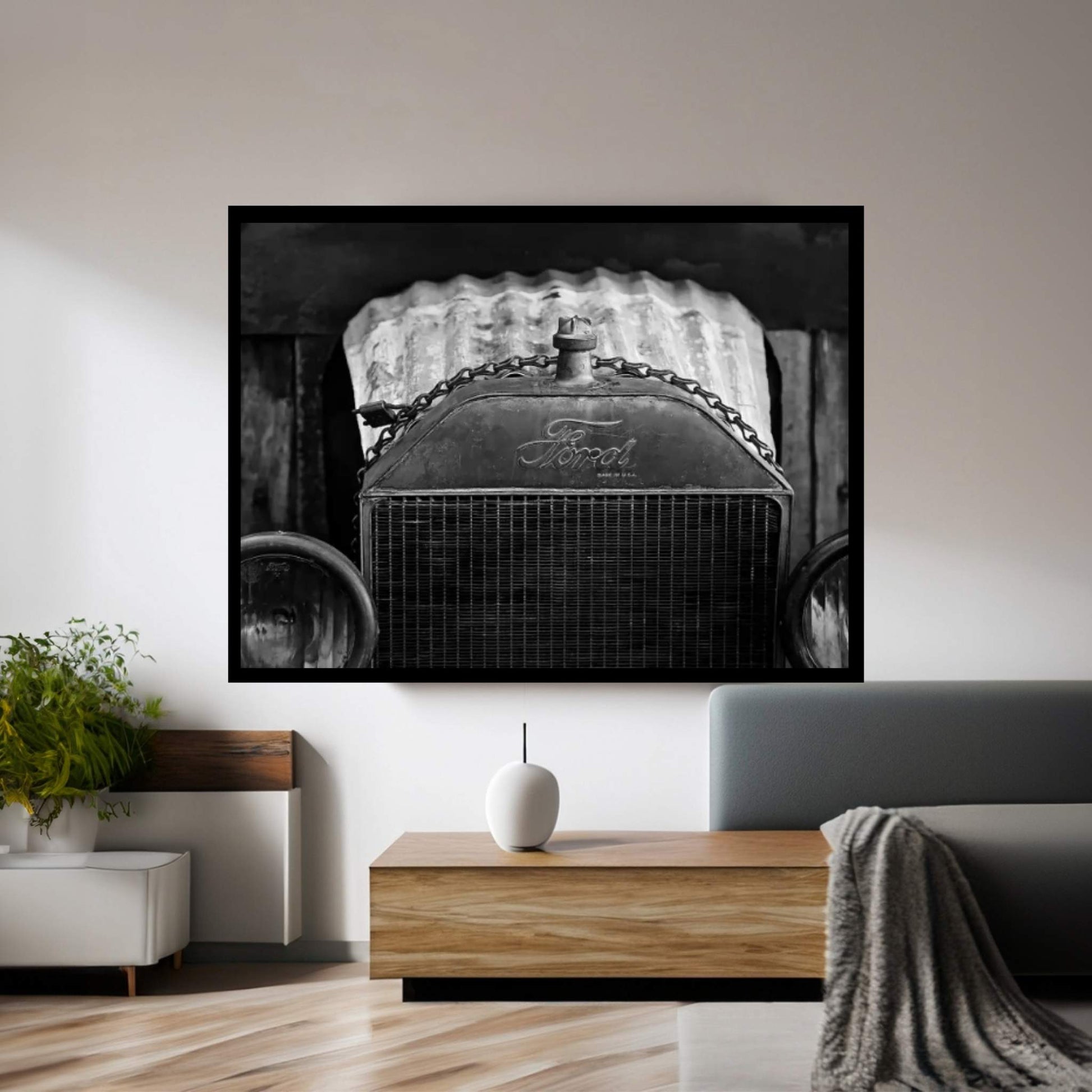 Model T in Black&White Canvas Wall Art - Y Canvas