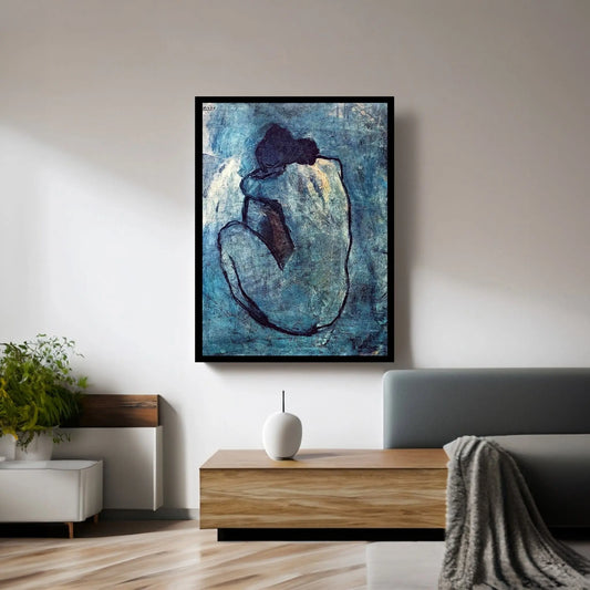 Blue Nude Canvas Wall Art - Y Canvas