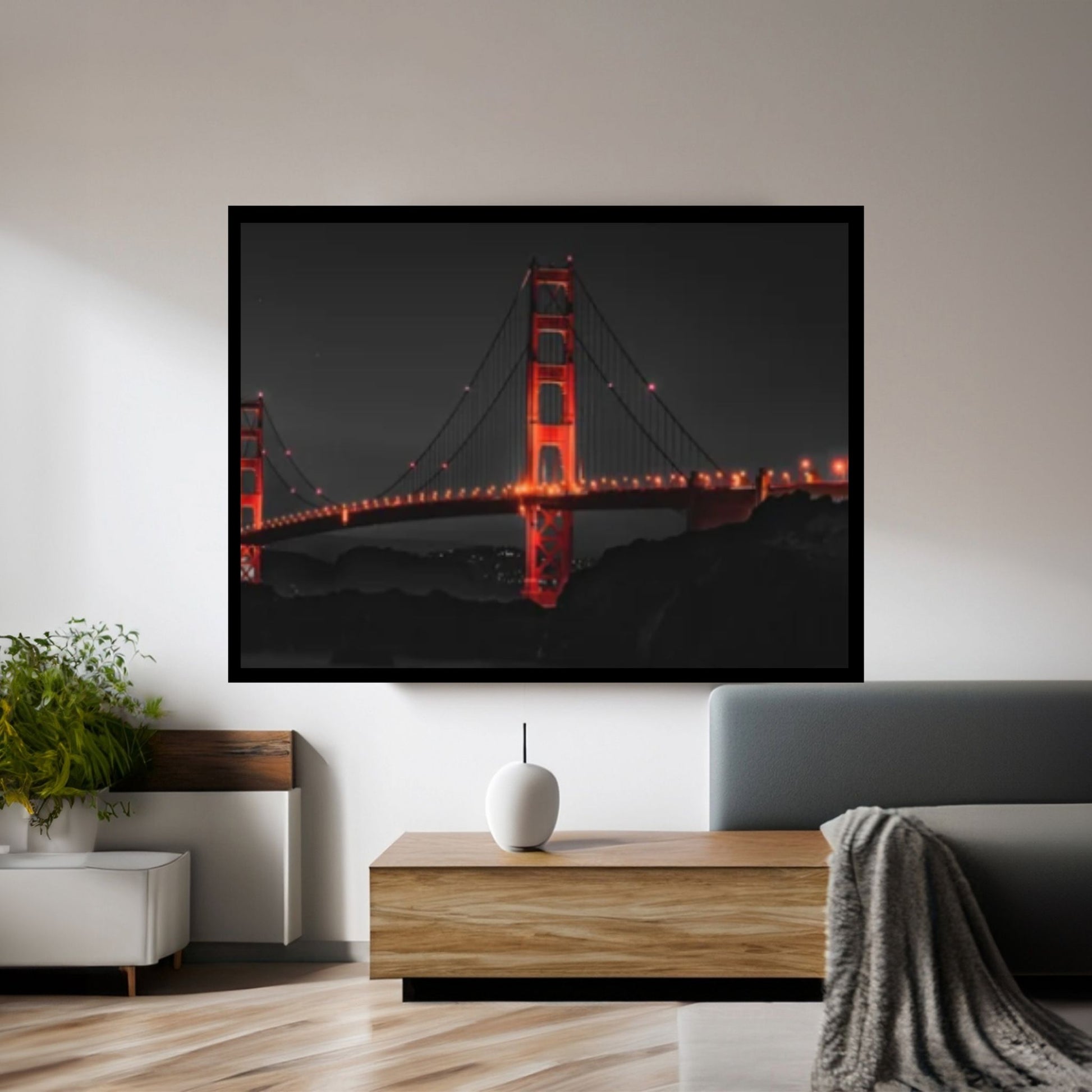 San Francisco Panoramic Canvas Print, San Francisco Canvas Wall Art, Golden Gate Bridge Canvas - Y Canvas