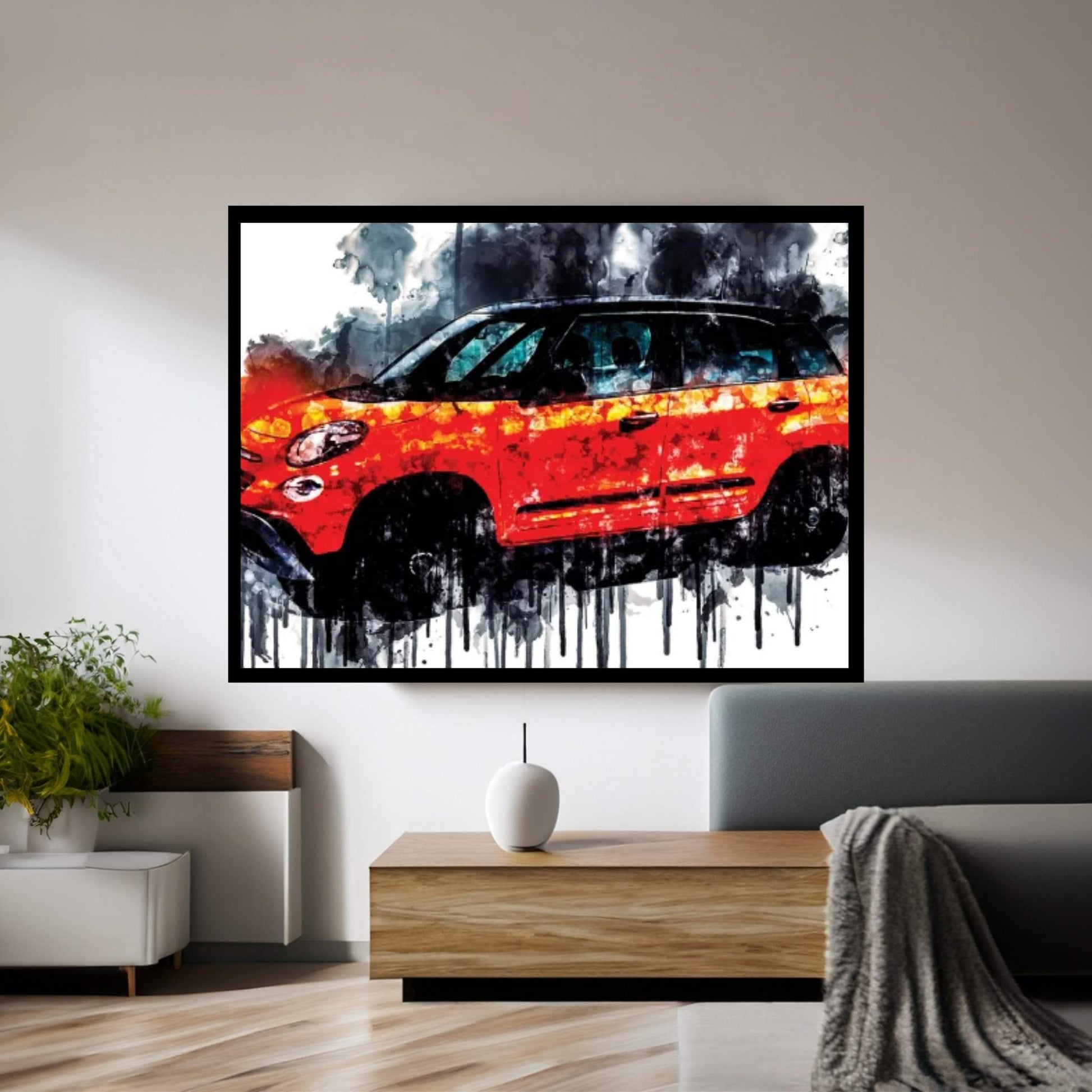 2018 Fiat 500L City Cross Vehicle CDXCV Canvas Wall Art - Y Canvas