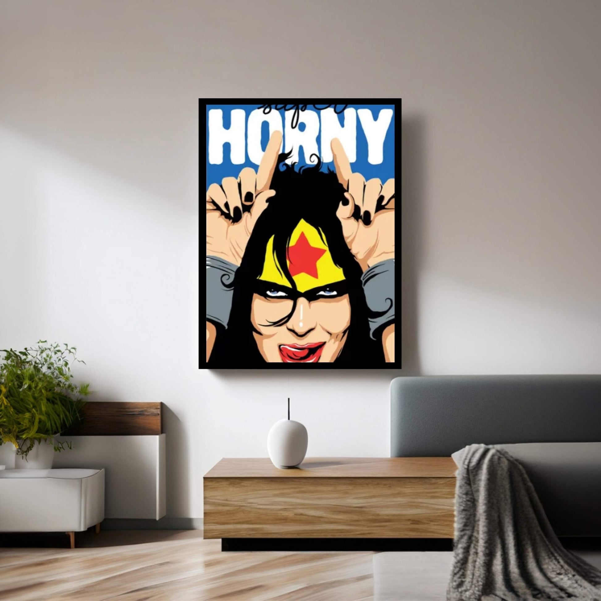 Super Horny Canvas Wall Art - Y Canvas