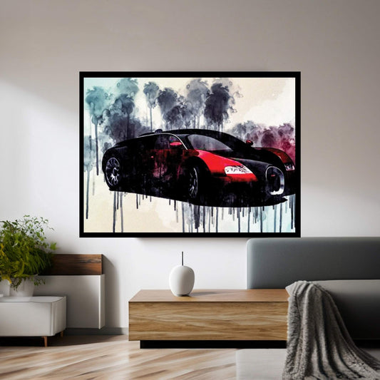 Bugatti Veyron Model Hypercar Sports Car Canvas Wall Art - Y Canvas