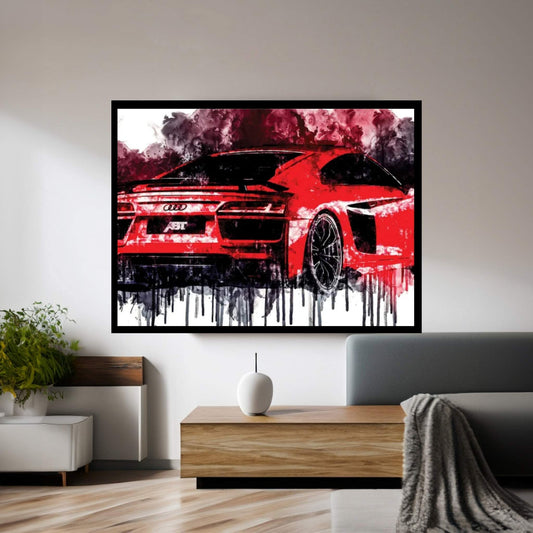 Car 2017 ABT Audi-R8 Canvas Wall Art - Y Canvas