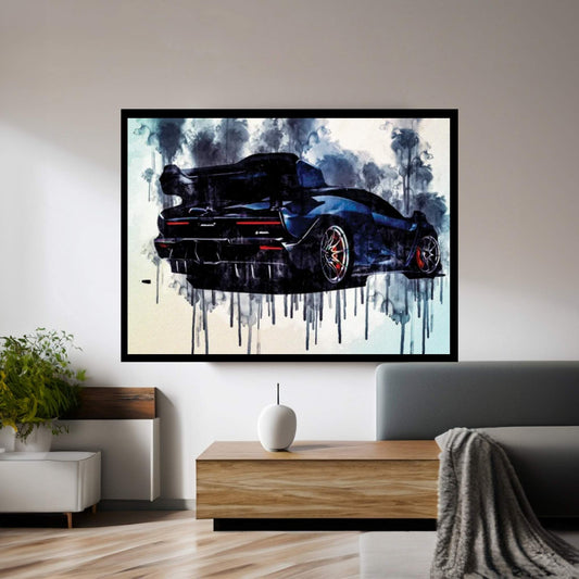 Mclaren Senna 2019 Rear View Hypercar Supercar Canvas Wall Art - Y Canvas