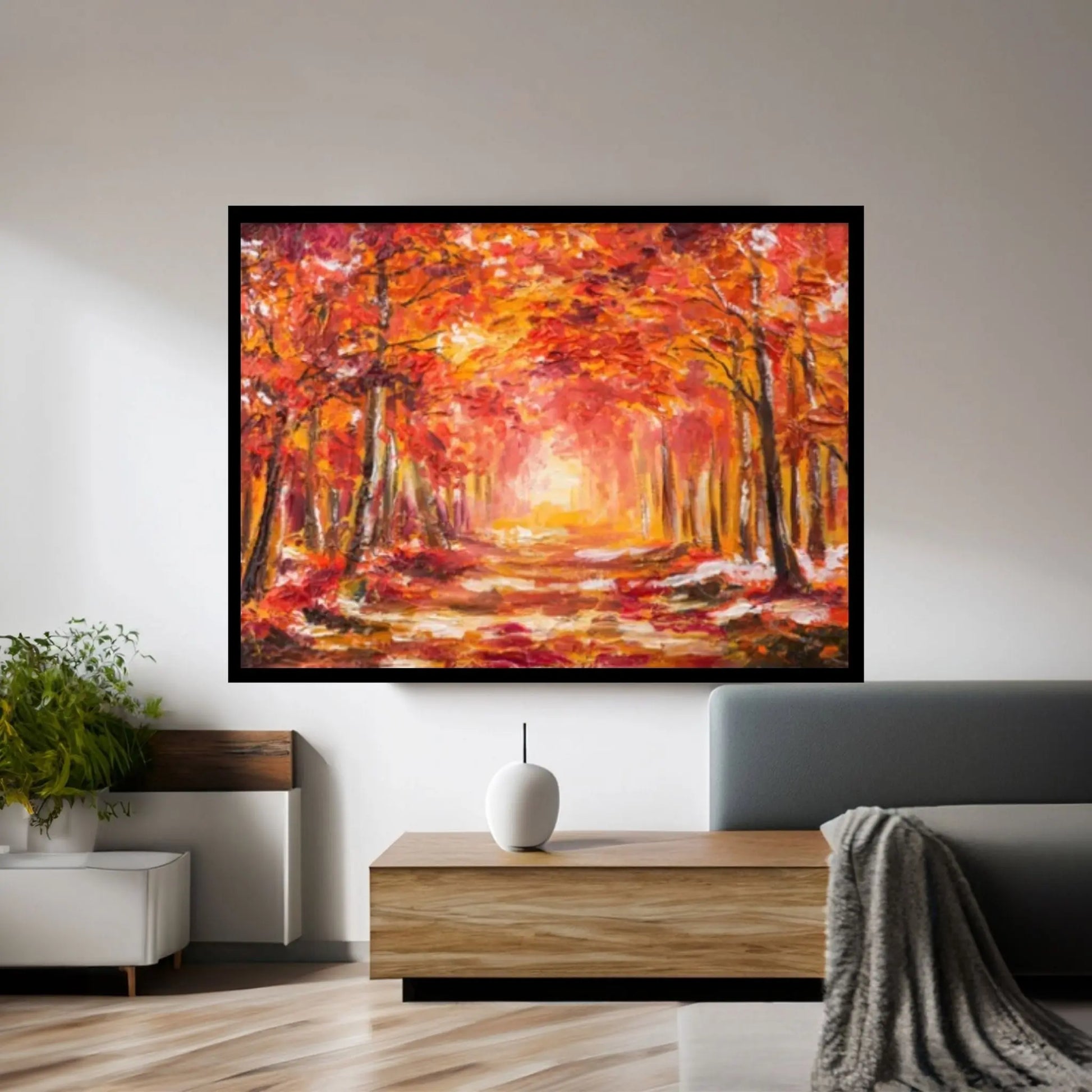 Oil painting landscape - colorful autumn forest Canvas Wall Art Design Landscape Canvas Wall Art - Y Canvas