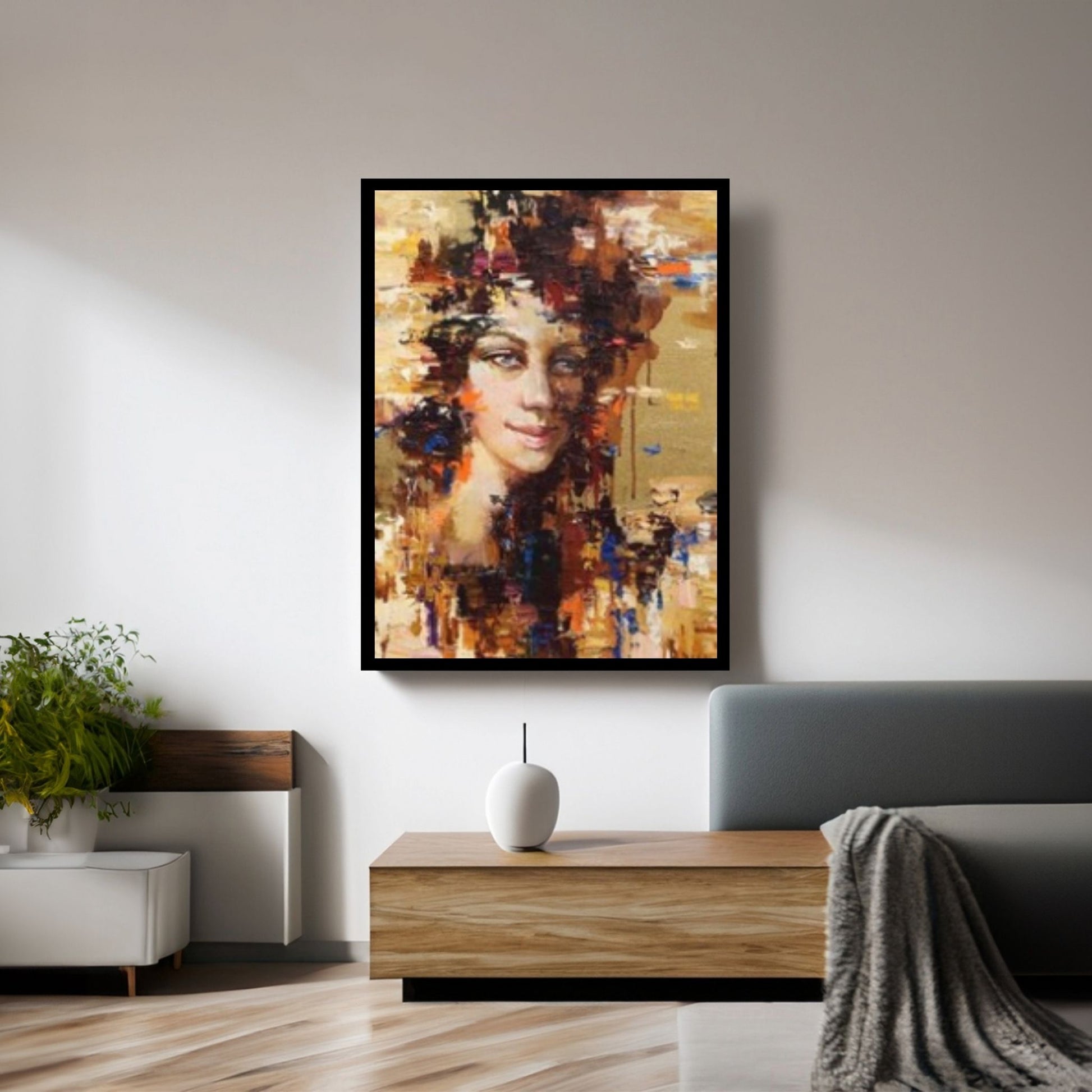 Woman Portrait, Colorful Wall Art,Woman Makeup Wall Art, Abstract Canvas Art - Y Canvas