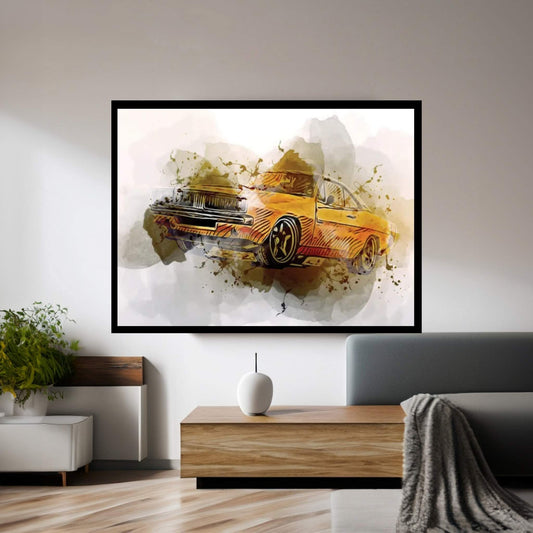 1969 Dodge Charger Captiv Abstract Cars Car Drawings Dodge Canvas Wall Art - Y Canvas