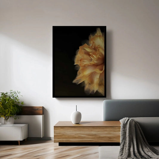 Yellow Gold Flower Canvas Wall Art - Y Canvas