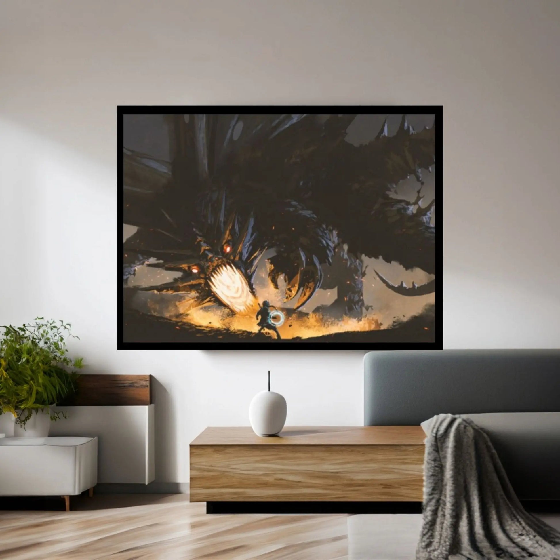 Dragon Warrior Print Canvas Wall Art Poster - Y Canvas