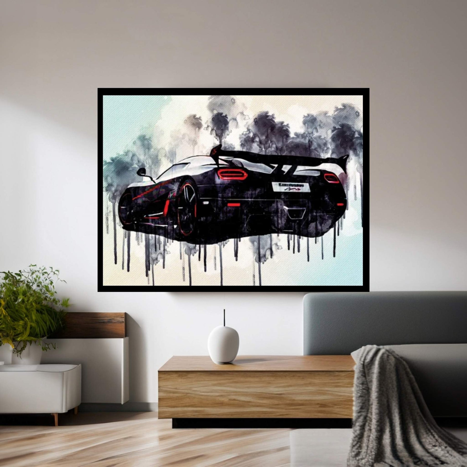 Koenigsegg Agera Rs 2017 Hypercar Rear View Carbon Case Tuning Supercar Canvas Wall Art - Y Canvas