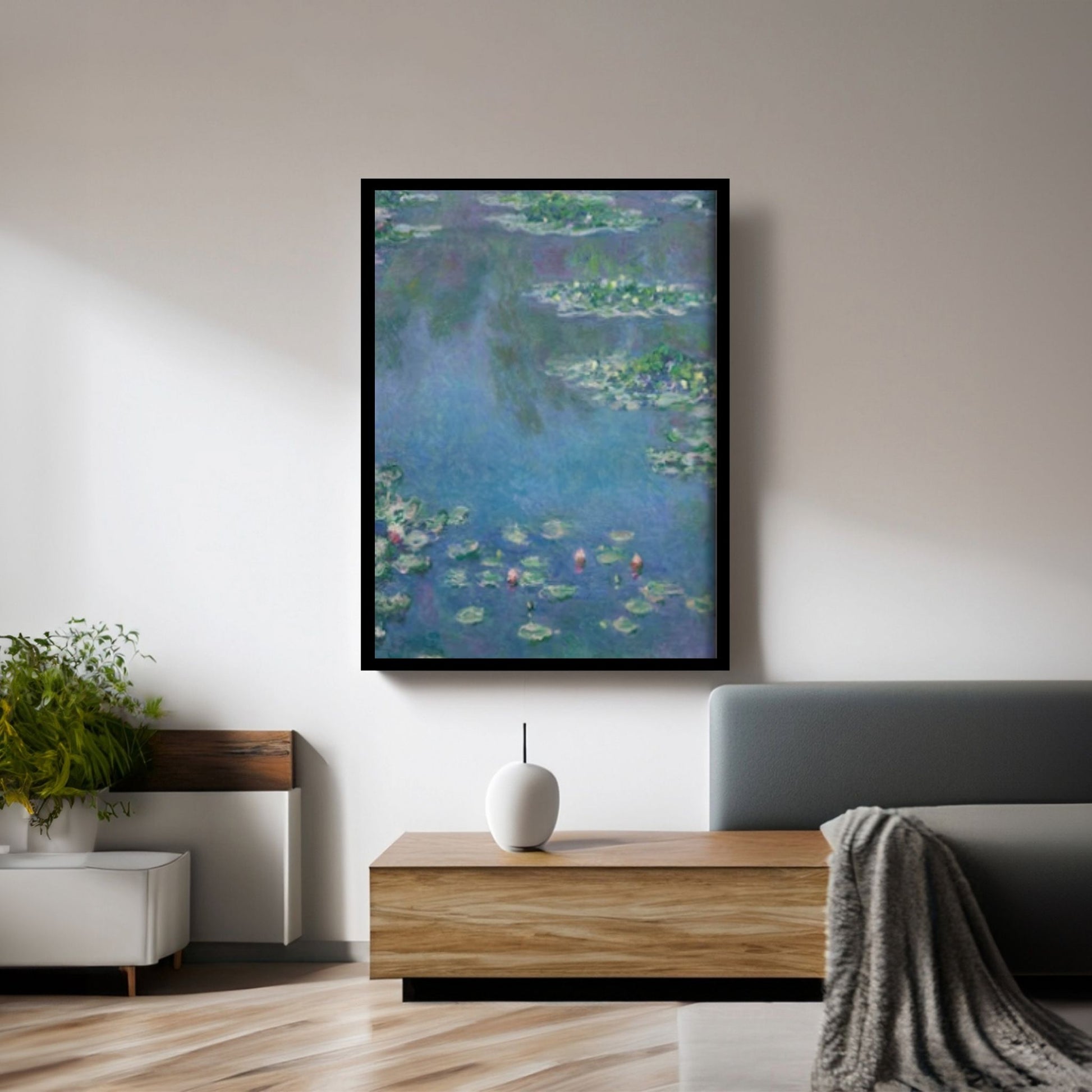 Claude Monet Exhibition Prints, Claude Monet Floral Print, Landscape wall arti Water lilies Claude Monet - Y Canvas