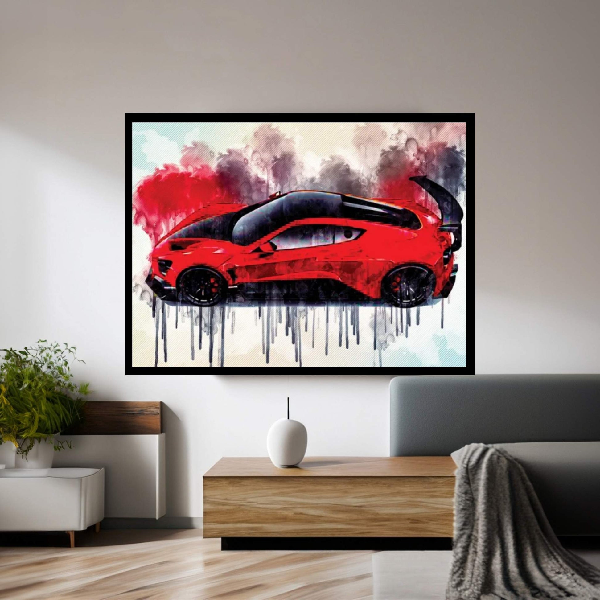 Zenvo Tsr-S 2019 View From Above Red Hypercar New Sports Cars Canvas Wall Art - Y Canvas