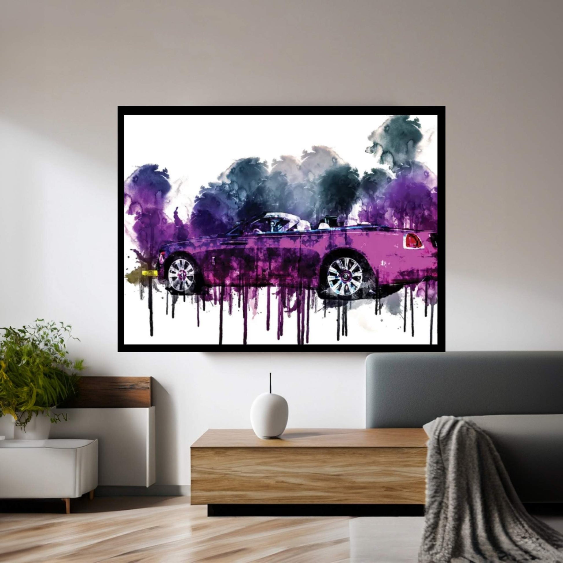 2017 Rolls Royce Dawn In Fuxia Canvas Wall Art - Y Canvas