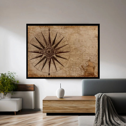 Compass, Wind Rose Canvas wall Art Home Decor - Y Canvas